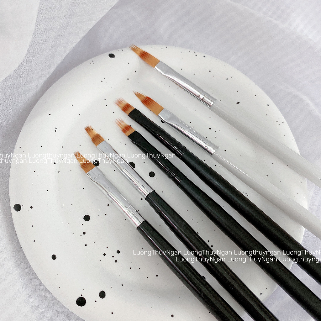 Cọ ombre nail đầu dẹt - cọ vuốt vẽ trang trí móng chuyên dụng cho dân làm móng