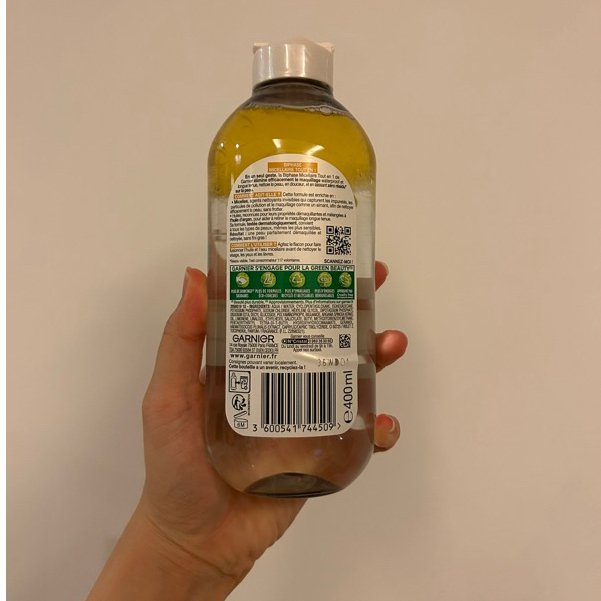 Nước tẩy trang làm sạch sâu các lớp makeup cho mọi loại da G.arnier nắp vàng 400ml