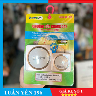 Chuông cửa không dây dc1108e decom khoảng cách 100m xuyên tường, chống nước- hàng chính hãng