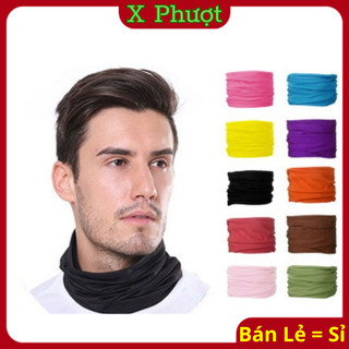 Khăn hình ống đa năng đi phượt, khăn đa năng chống nắng trơn, khăn đa năng một màu trơn