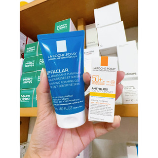 Bộ Gel rửa mặt La Roche Posay 50ml + Kem chống nắng mụn 3ml