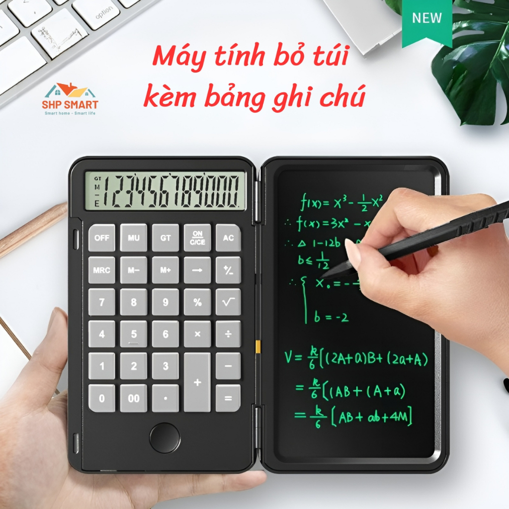 Máy tính bỏ túi kèm bảng ghi chú, máy tính bảng màn hình LCD 2 trong 1 pin năng lượng mặt trời kèm bút cảm ứng