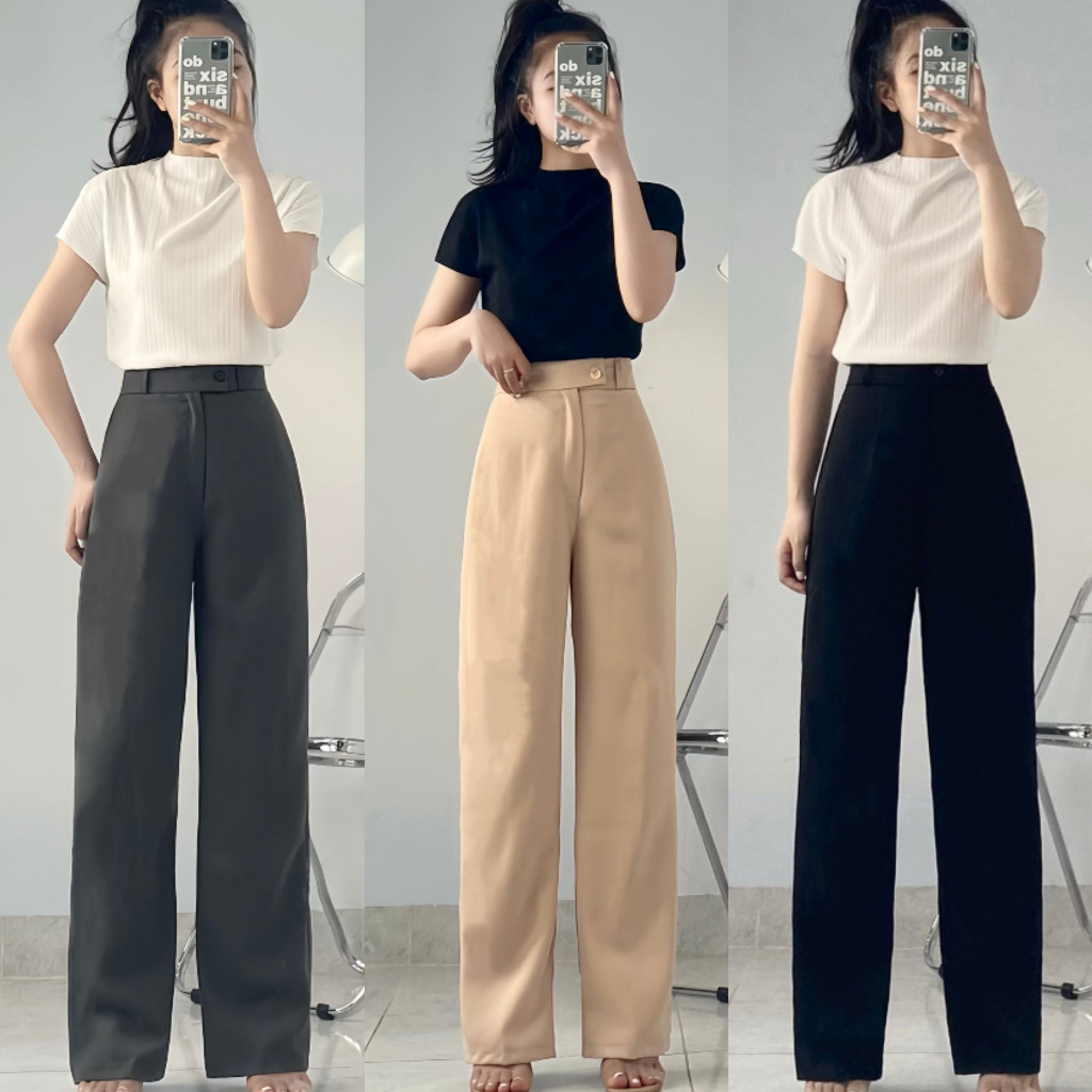 Quần vải suông mặc đi học đi làm phong cách Ulzzang Maia q09