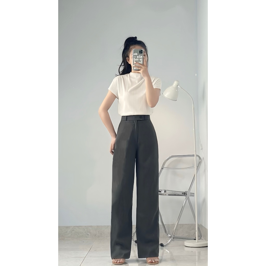 Quần vải suông mặc đi học đi làm phong cách Ulzzang Maia q09