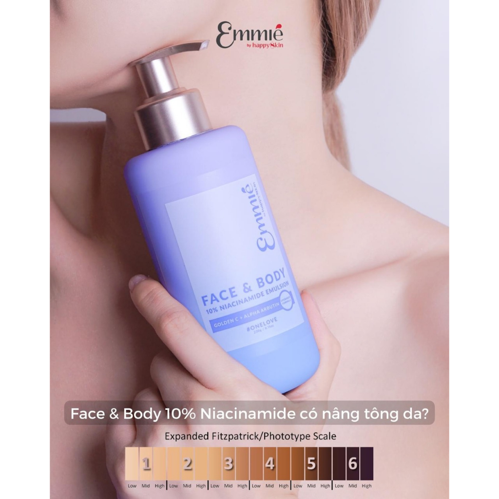 Kem dưỡng thể Emmié Face & Body 10% Niacinamide Emulsion làm trắng da (230g)