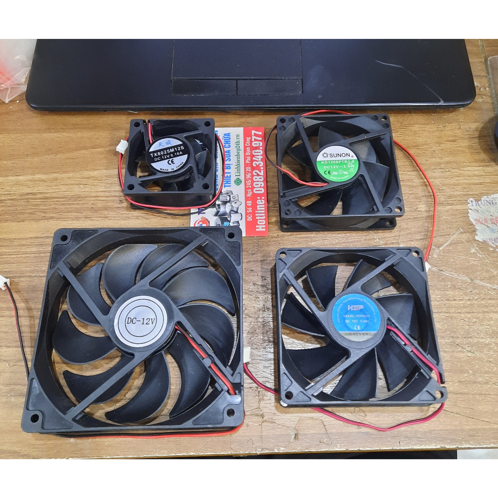 Quạt vuông 12V - 6cm, 8cm, 9cm, 12cm