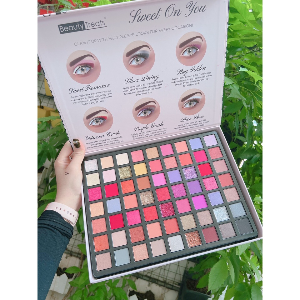 Bảng phấn mắt Beauty Treats 63 ô đa dạng màu cho các makeup sử dụng bám lì lâu trôi