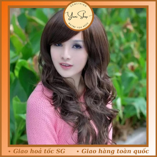 Tóc Giả Mái Xéo Xoăn Nhiều Tóc Mái Chéo Xoăn Lọn Phụ Kiện Thời Trang Tặng Lưới Trùm Tóc