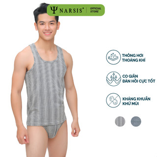 Bộ Quần Áo Lót Nam Narsis, Cotton Spandex, Thông Hơi, Thoáng Khí, Gồm Áo Thun Ba Lỗ Và Quần Lót