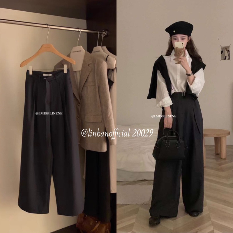 Quần culottes kèm đai I Miss Linene 20029 (Hàng có sẵn)🇰🇷