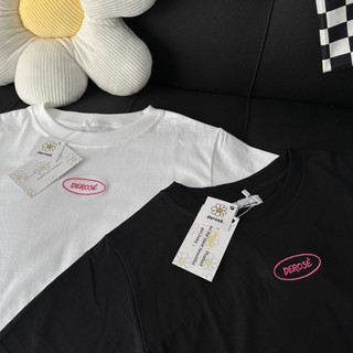 (2 MÀU) BLACKPINK FULL DEROSE LOGO BABYTEE - Áo Thun Baby tee thêu logo hồng