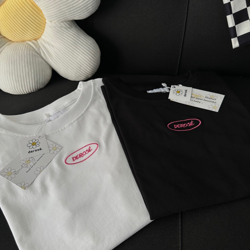 BLACKPINK FULL DEROSE LOGO BABYTEE - Áo Thun Baby tee thêu logo hồng