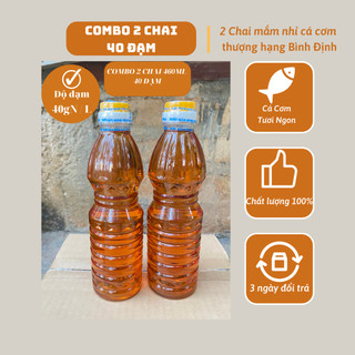 Nước mắm nhỉ nguyên chất cá cơm truyền thống Bình Định combo 2 chai thượng hạng độ đạm 40