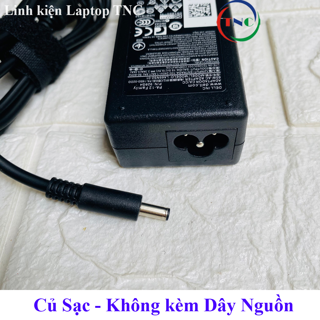 Sạc Laptop Dell 19.5V - 3.34A - 65W Chân Kim Nhỏ đường kính đầu sạc 4.5mm