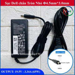 [Chân Nhỏ] Sạc Laptop Dell 19.5V – 3.34A chân kim Nhỏ 4.5x3.0mm Adapter Dell 3567 3568 5568 3558 3458 3559 5558 5559 zin
