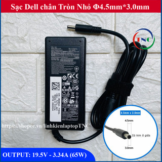 [Sạc ZIN] Sạc Laptop Dell 19.5V - 3.34A - 65W Chân Kim Nhỏ đường kính đầu sạc 4.5mm (ký hiệu Φ4.5 *3.0mm)