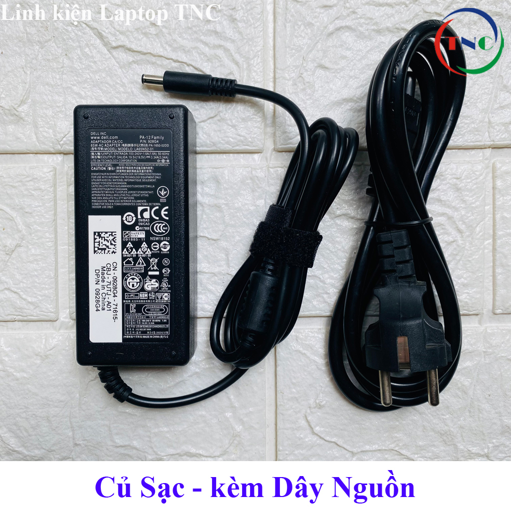 Sạc Laptop Dell 19.5V - 3.34A - 65W Chân Kim Nhỏ đường kính đầu sạc 4.5mm