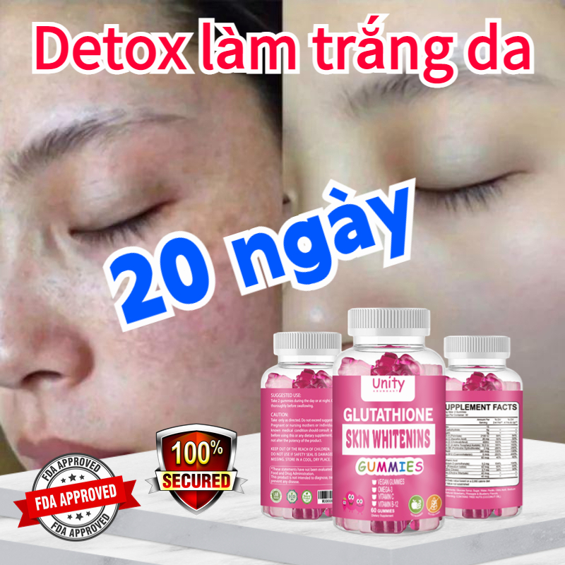 Glutathione Làm trắng da Hủy Melanin giảm tàn nhang, các vết sạm nám, đốm nâu, Làm trắng nhanh