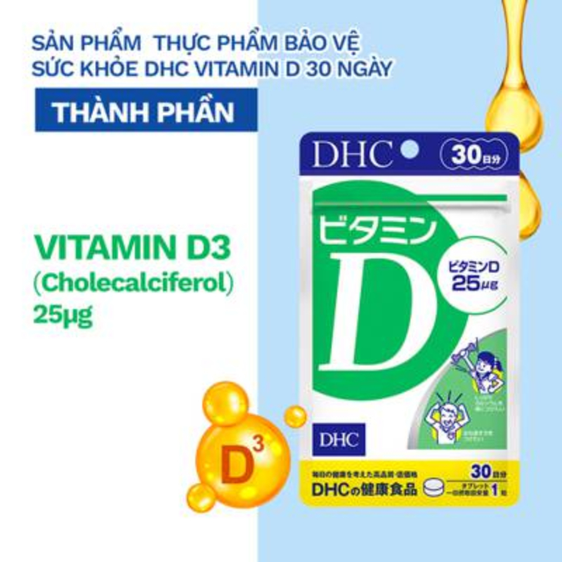 Thực phẩm bảo vệ sức khoẻ DHC Vitamin D - Hỗ trợ hấp thụ canxi 30 ngày