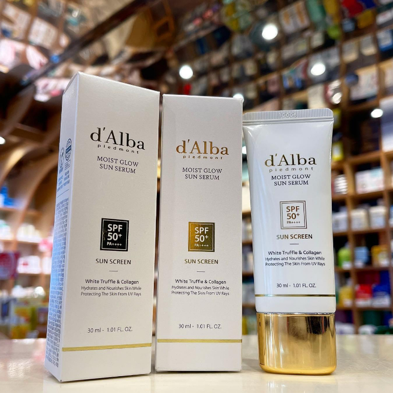 Serum chống nắng căng bóng chống lão hóa dAlba Moist Glow Sun Serum White Truffle&Collagen Sun Screen