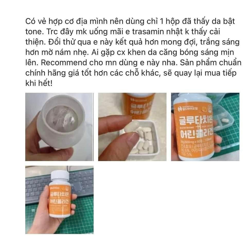 Viên uống trắng da World BioPharm Glutathione Fish Collagen