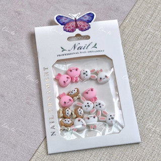 Set charm mix đầu thỏ hoạt hình thú