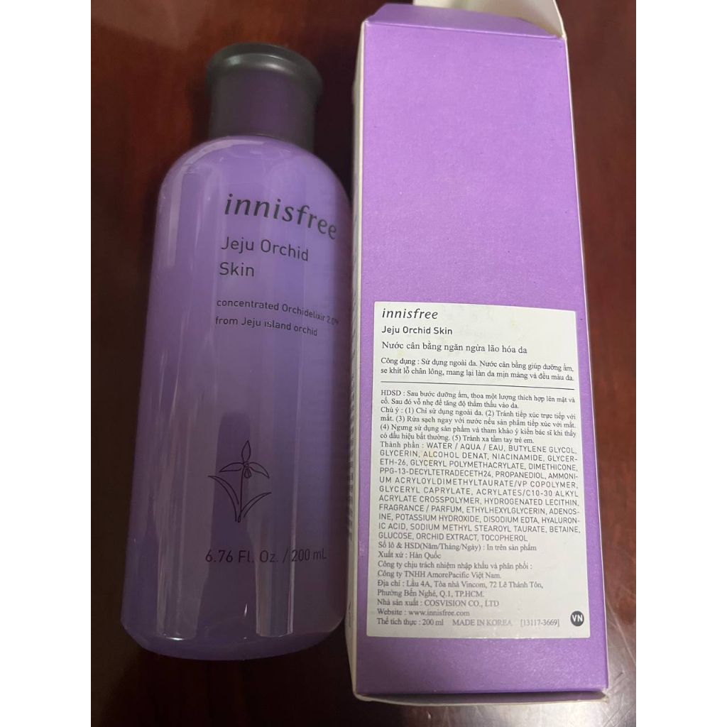 Nước cân bằng ngăn ngừa lão hóa sớm từ hoa lan Innisf Jeju Orchid Skin toner 200ml date  t12 2024
