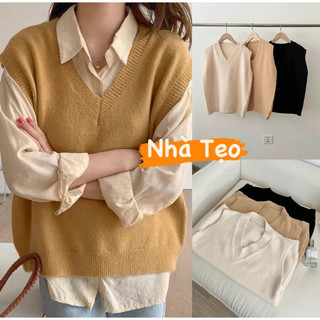 [hàng sẵn] áo gile len mịn nữ hàng Quảng Châu dày dặn