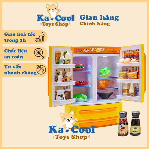 Đồ chơi tủ lạnh đa năng với hiệu ứng khói, ánh sáng, âm thanh khi chơi cùng loa cảnh báo nhiệt độ BY-174 W.T.DUCK