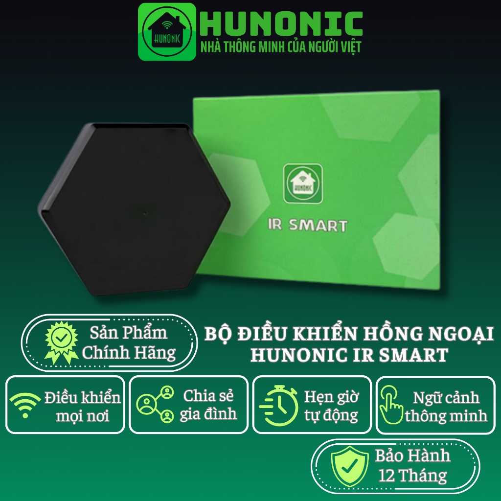 Bộ hồng ngoại Hunonic IR Smart - Điều khiển thiết bị từ xa qua điện thoại