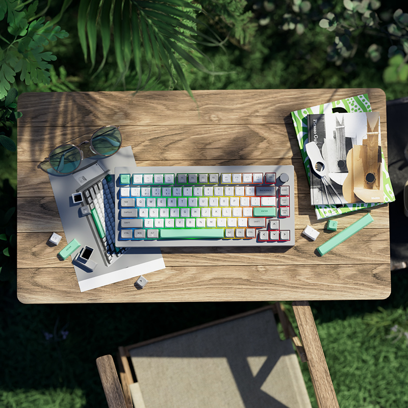 Bàn phím Jamesdonkey A3 mạch xuôi, Gasket mount, 3 mode kết nối, Led RGB, pin 3000mAh