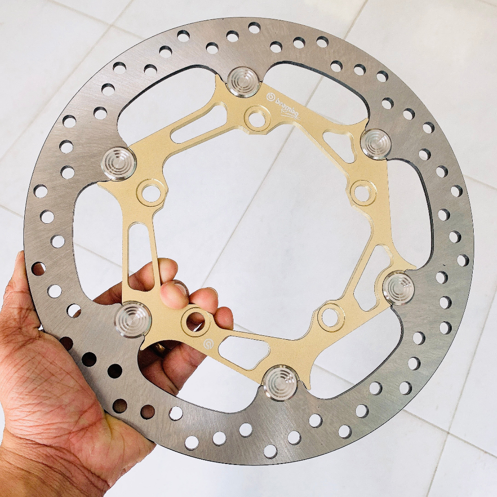 📌 Dĩa Thắng trước Khoen Inox 304 sáng bóng 5 lỗ size 267mm 👉 gắn trước Mâm Zin Ex150 Ex155