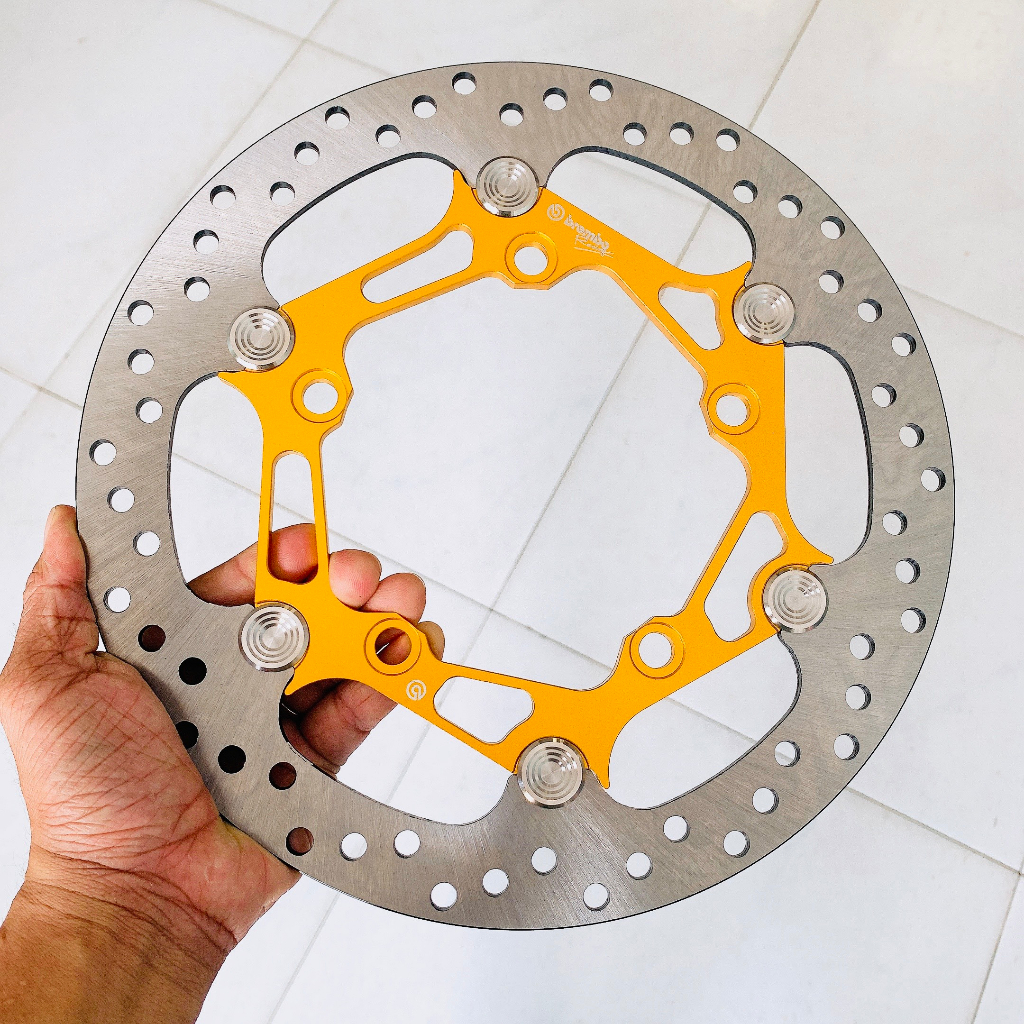 📌 Dĩa Thắng trước Khoen Inox 304 sáng bóng 5 lỗ size 267mm 👉 gắn trước Mâm Zin Ex150 Ex155