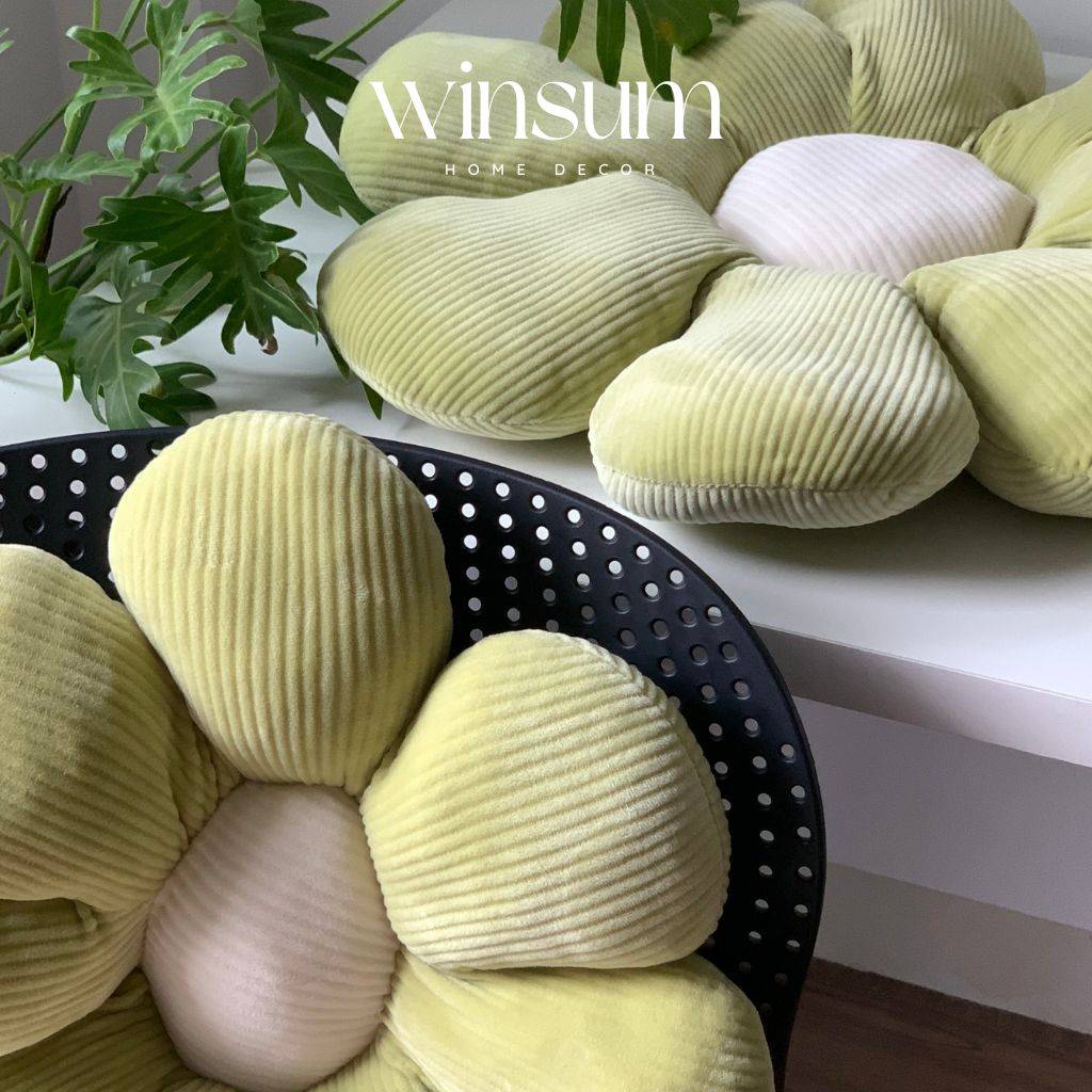 Gối hình hoa cúc lót bông vải mềm mịn, trang trí ghế sofa phong cách Bắc Âu - winsum.decor