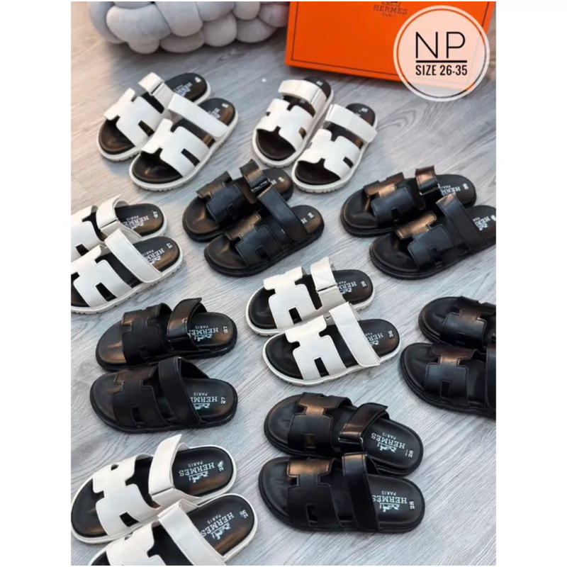 Sandal Lê chữ H cho Mẹ và Bé Siêu Chất, Quai da đế kếp sz 26-39