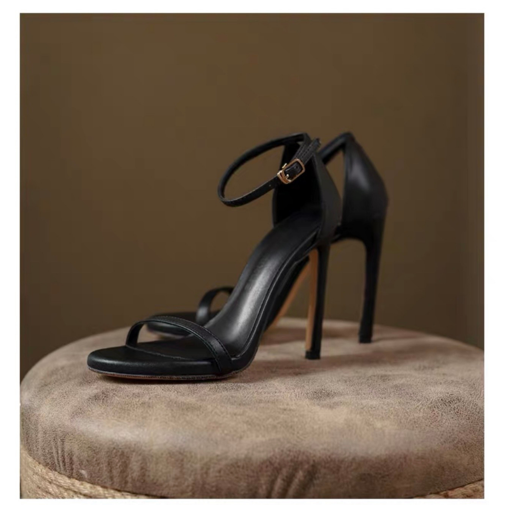 GIÀY SANDAL ĐEN LÌ CAO CẤP, CAO 8-10-11CM