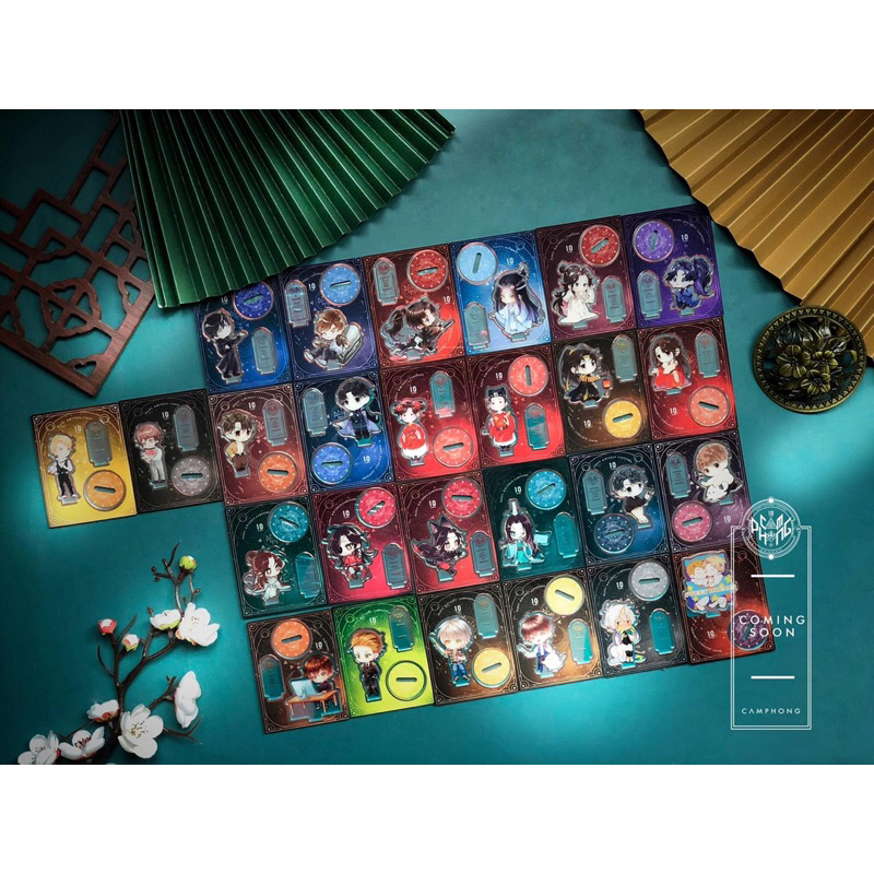 Mẫu huy hiệu và Standee Mini Hologram Thiên Quan, Ma Đạo, Hệ Thống, Husky, Thương Tiến Tửu