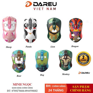 Chuột không dây Dareu LM115G - Multi-Color Wireless (Sheep/Bear/ Dragon/ Panda/ Monkey/ Lion) - Chính Hãng BH 24 Tháng