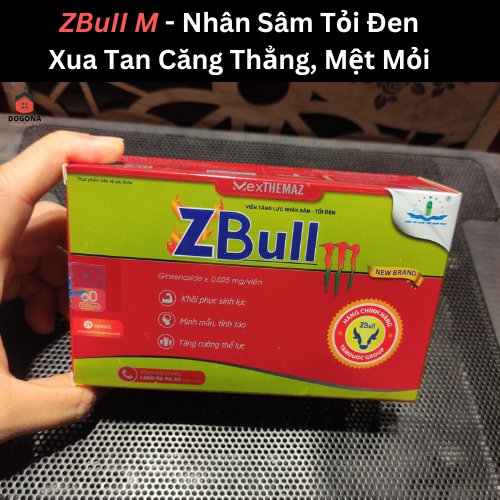 Zbull M New brand - Viên tăng lực cho người trưởng thành, giúp khỏe mạnh, tập trung, tỉnh táo, giảm stress - Hộp 60 viên