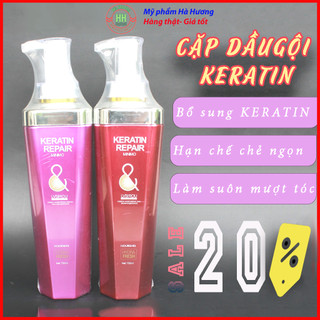 Dầu gội keratin, cặp dầu gội phục hồi keratin repair loại 1 dung tích 2*750ml
