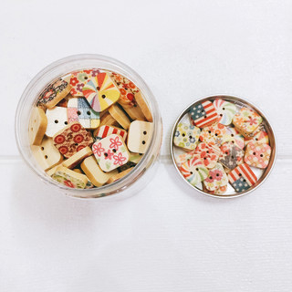 Cúc gỗ trang trí 15mm (1 cái)