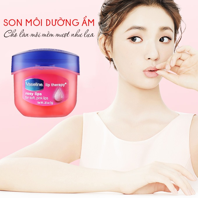 Dưỡng môi vaseline 7g dạng hũ,thạch cấp ẩm làm hồng môi