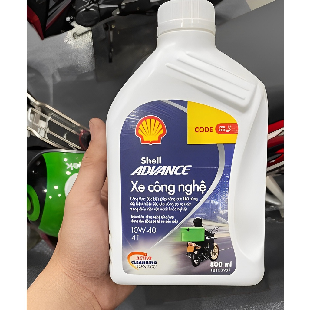 Nhớt Shell Advance Xe công nghệ Motorcycle 10W40 dành cho xe số, côn tay
