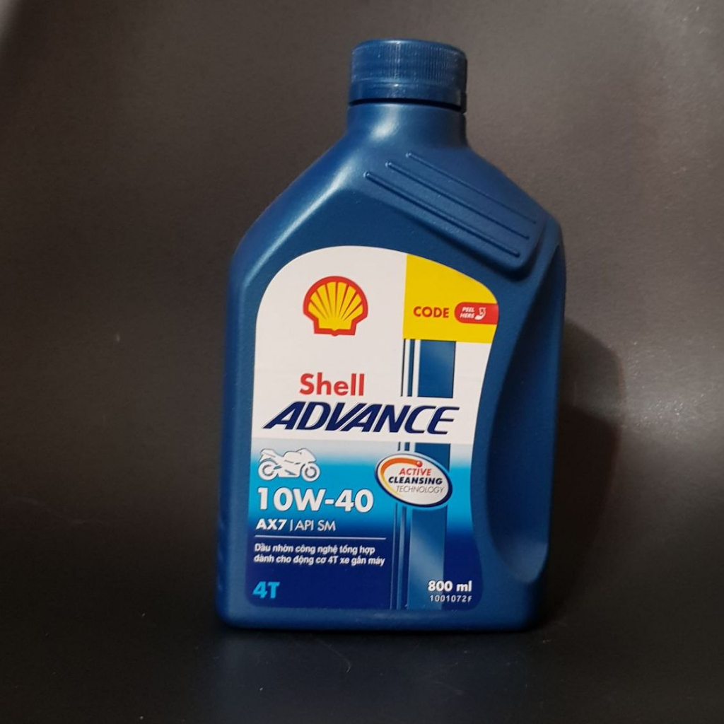Nhớt Shell Advance AX7 10w40 dành cho xe số, côn tay