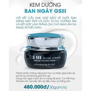 Kem ngày GSIII DR CELL 30g dưỡng trắng bảo vệ da nuôi dưỡng phục hồi da khoẻ