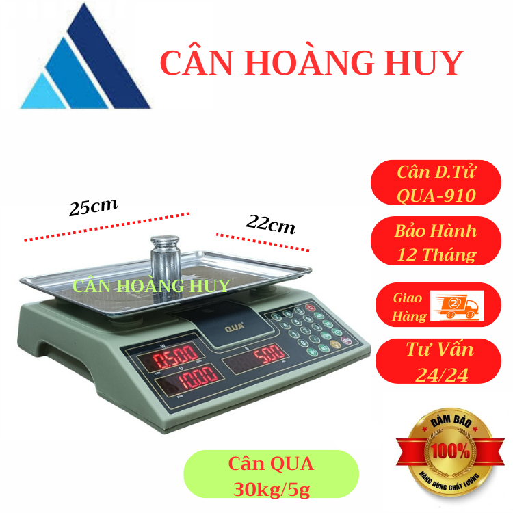 Cân điện tử tính tiền QUA 910  bán hàng siêu thị, tạp hóa hoa quả