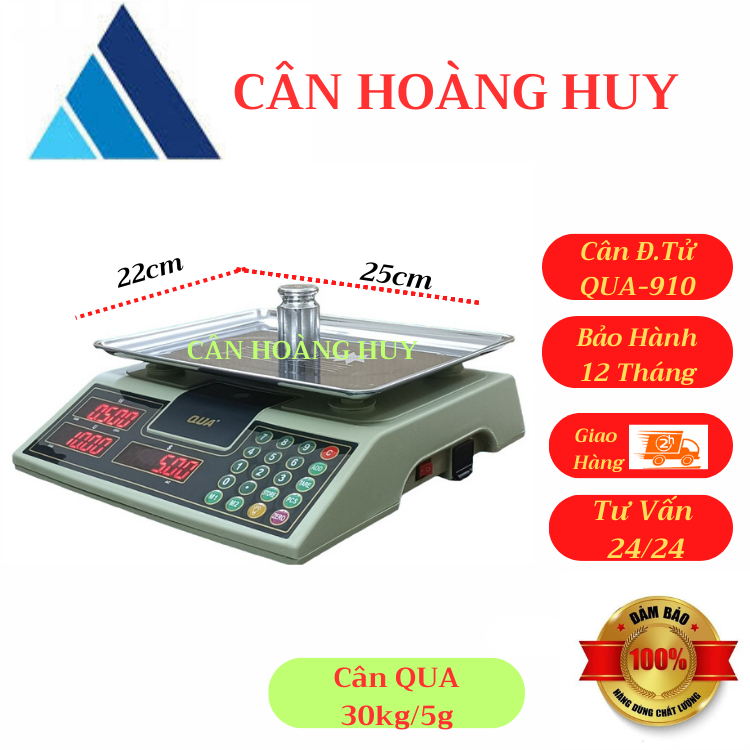Cân điện tử tính tiền QUA-910-30kg/0,5g bán hàng tạp hóa,siêu thị. CÂN HOÀNG HUY