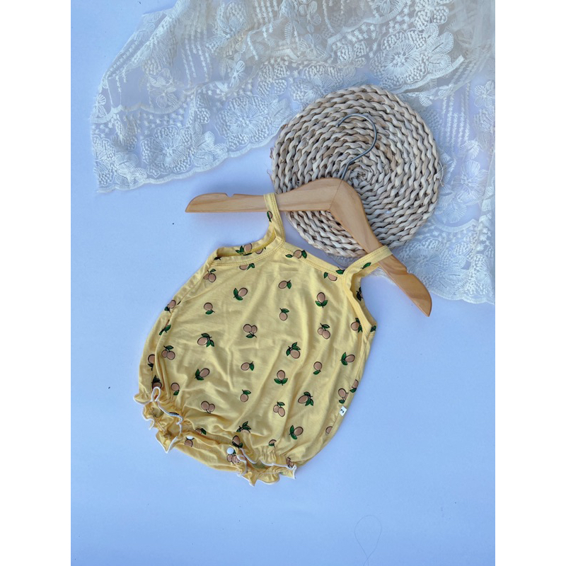 Body hai dây kèm turban cho bé gái chất cotton Hàn mềm mịn