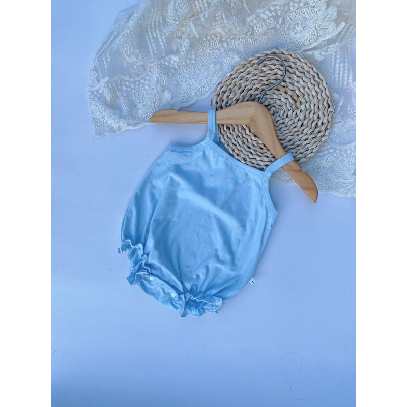 Body hai dây kèm turban cho bé gái chất cotton Hàn mềm mịn