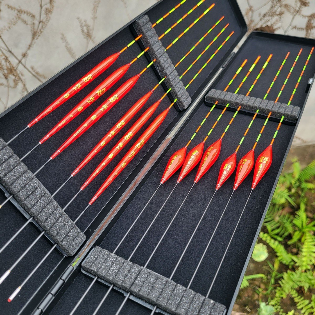 Bộ phao câu cá Tiểu Hồng Sắc. Hộp 12 quả chuyên câu rô, câu chép. Hoàng Nam Fishing